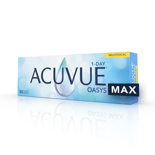 a box of acuvue oasys max contact lenses