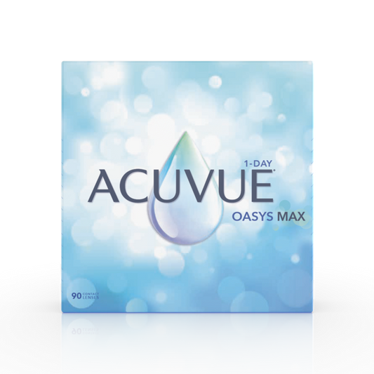 a box of acuvue oasys max contact lenses