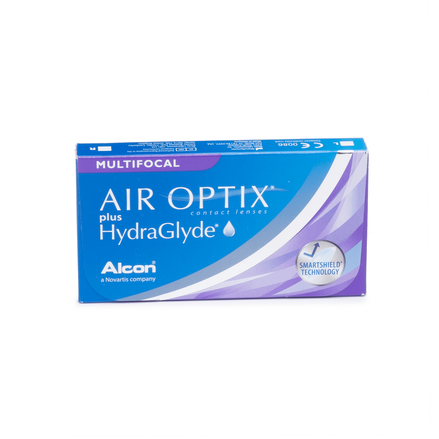 a box of contact lenses called air optix plus hydraglyde