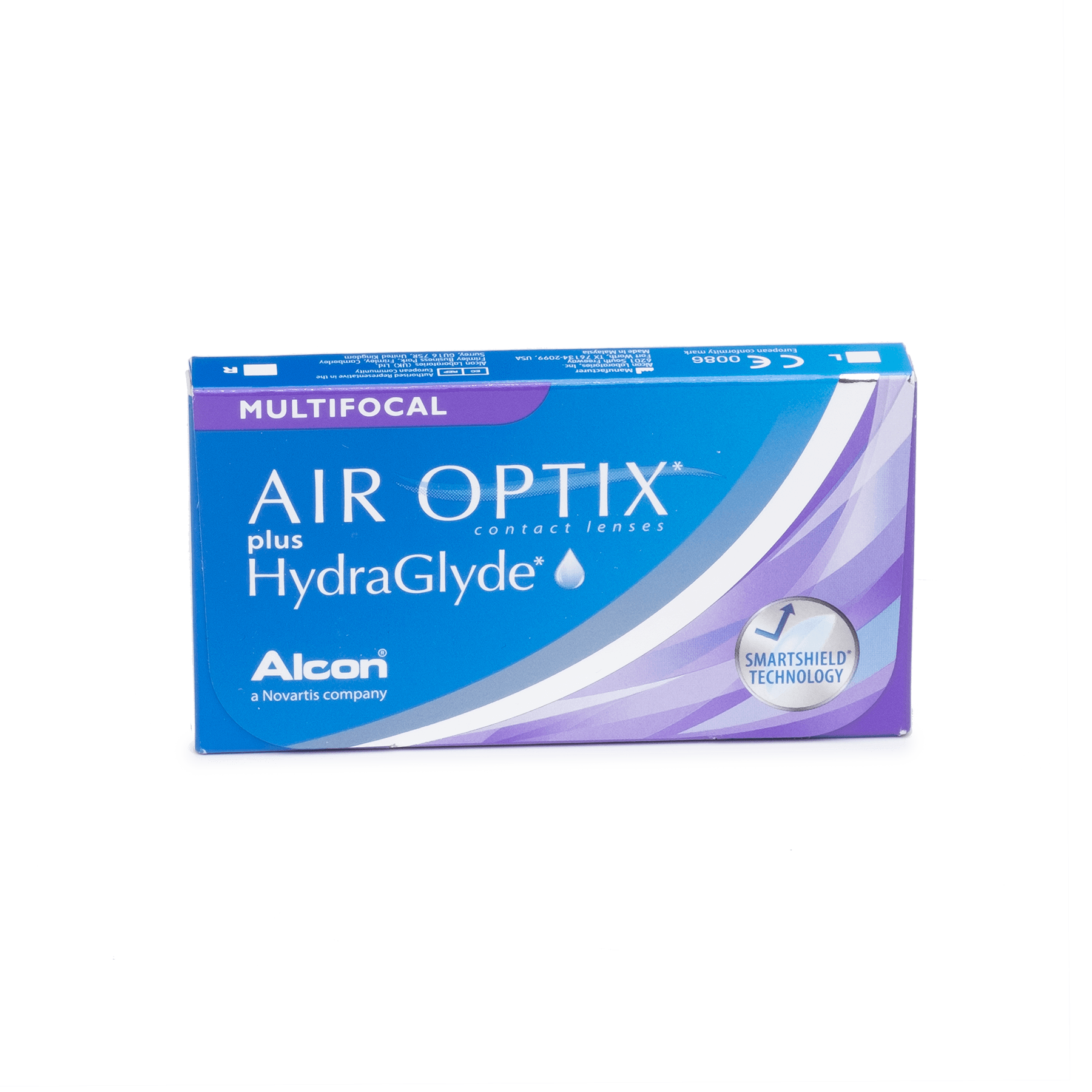 a box of contact lenses called air optix plus hydraglyde