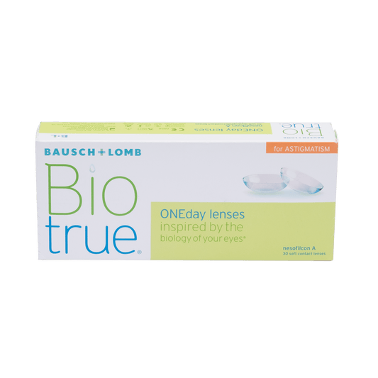 a box of bio true contact lenses for astigmatism