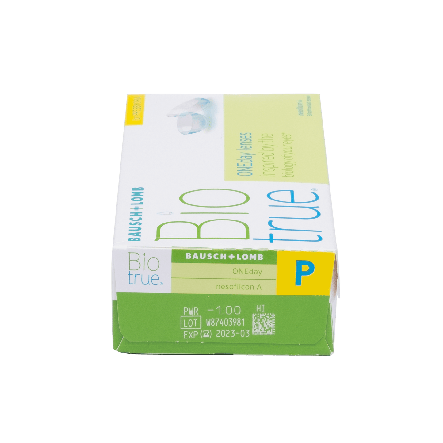 a box of bausch & lomb bio true contact lenses