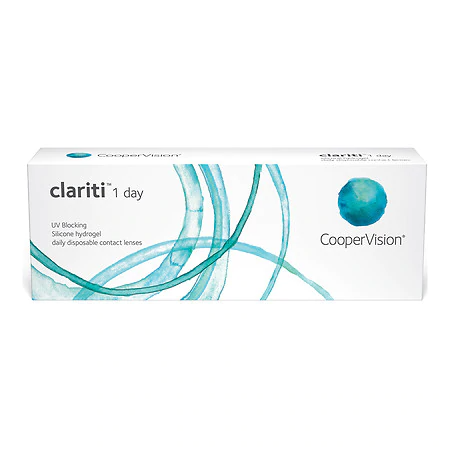 a box of coopervision clariti 1 day contact lenses