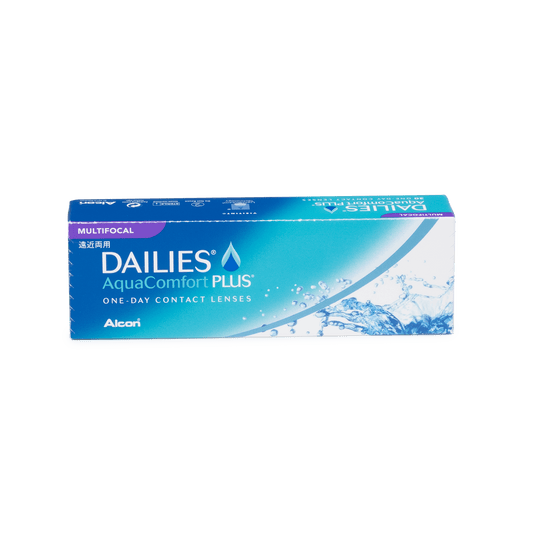 a box of dailies aquacomfort plus contact lenses
