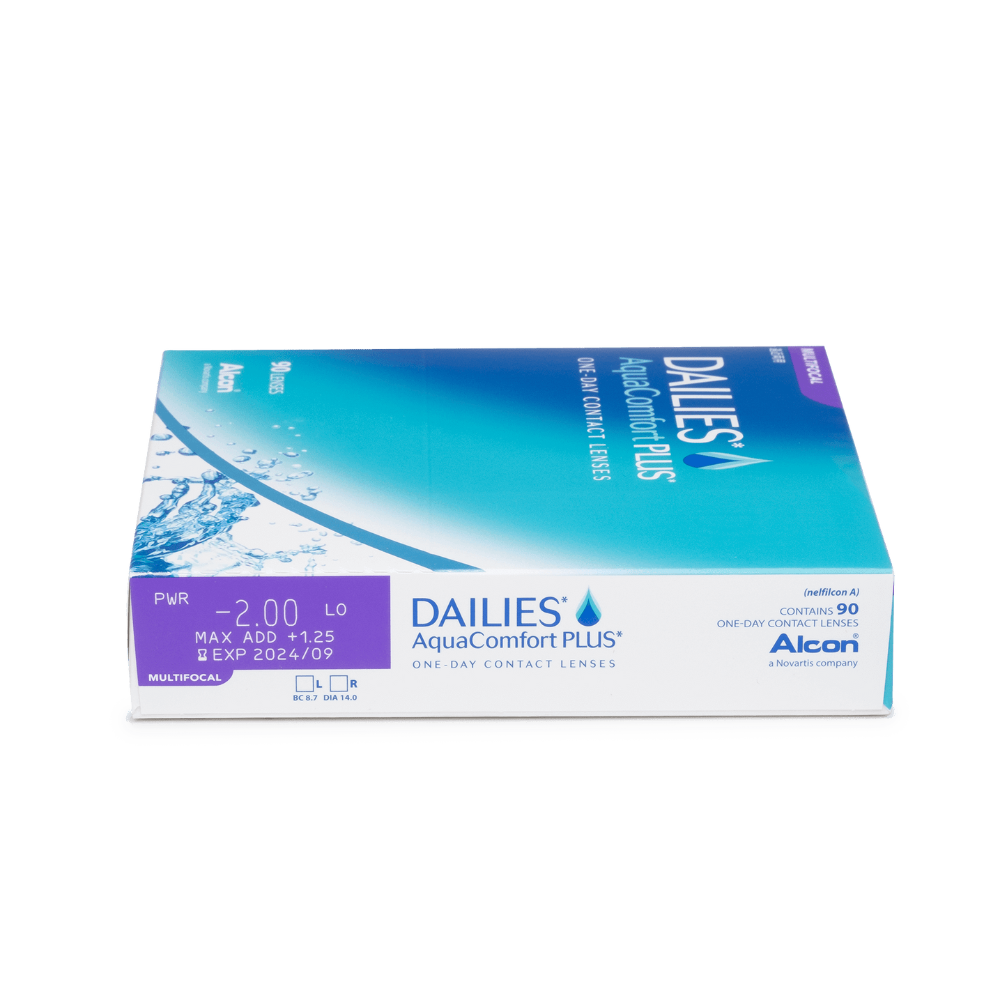 a box of dailies aquacomfort plus contact lenses