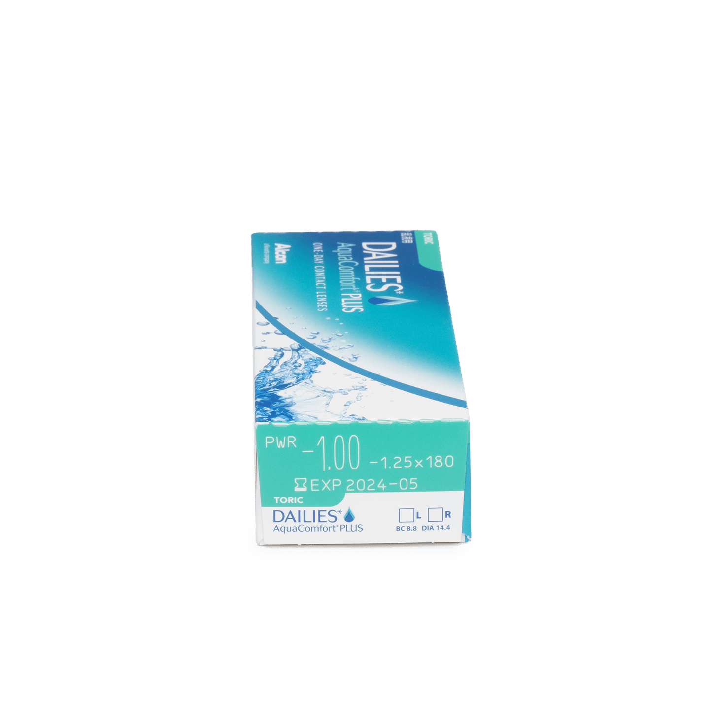 a box of dailies aquacomfort plus contact lenses