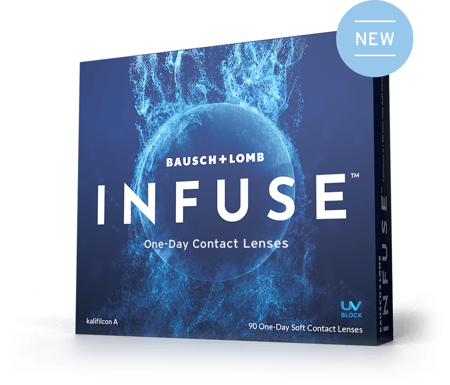 a box of bausch + lomb infuse one day contact lenses