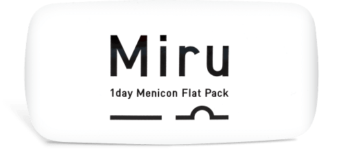 a logo for miru 1 day menicon flat pack