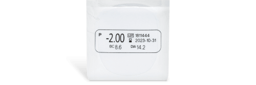 a white container with a label that says -2.00 on it