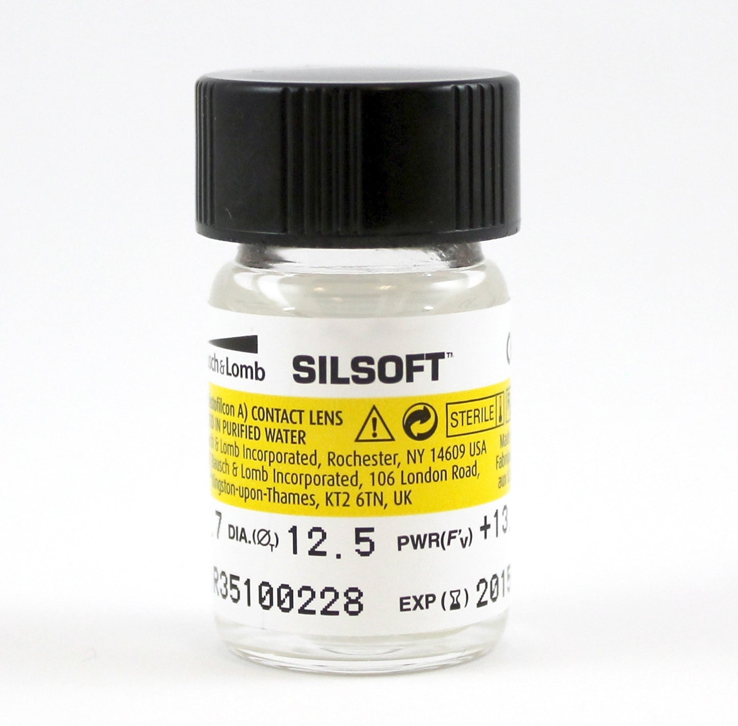 a bottle of silsoft contact lenses contains purified water