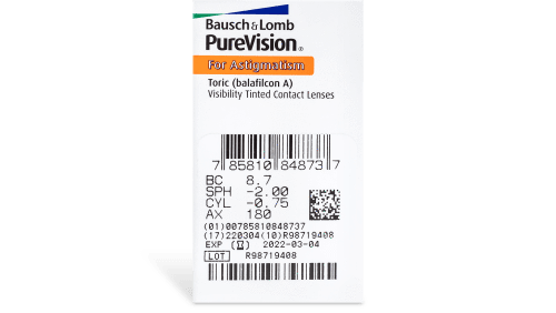 PureVision Toric Contact Lenses Prescription - 6 Pack