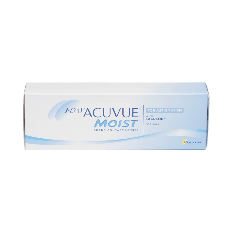 1-Day Acuvue Moist for Astigmatism Contact Lenses - 30 Pack box